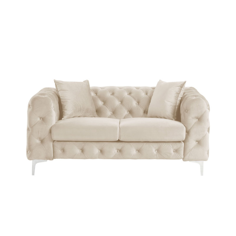 Contemporary Sofa  with Deep Button Tufting Dutch Velvet