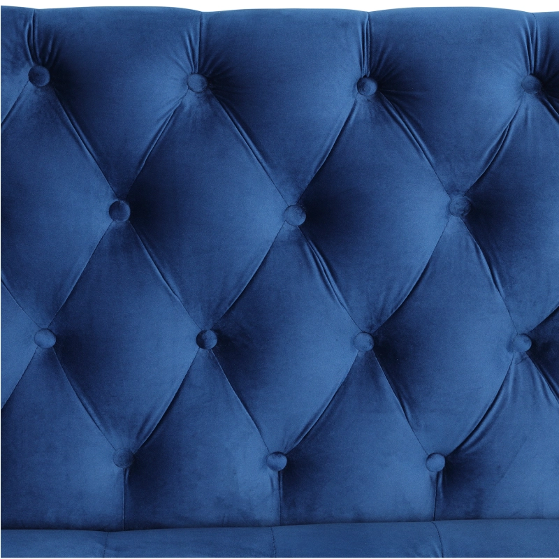 Living Room Couches Fabric Dutch Velvet Loveseat-Blue