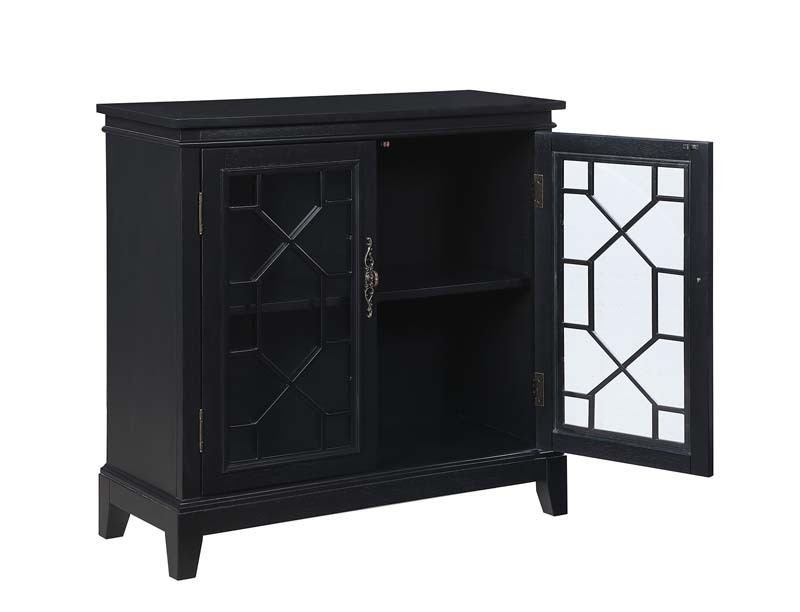 Sideboard & Buffets Cabinet with Iron Framed Glass Doors, Adjustable Shelves Accent Display Storage Distressed Console Cabinet for Entryway Living Room Bedroom Kitchen(Blue)