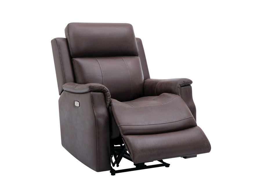 Brown Upgraded Coated Microfiber Power Reclining Chairs for Living Room Bedroom, USB Charge Port Included