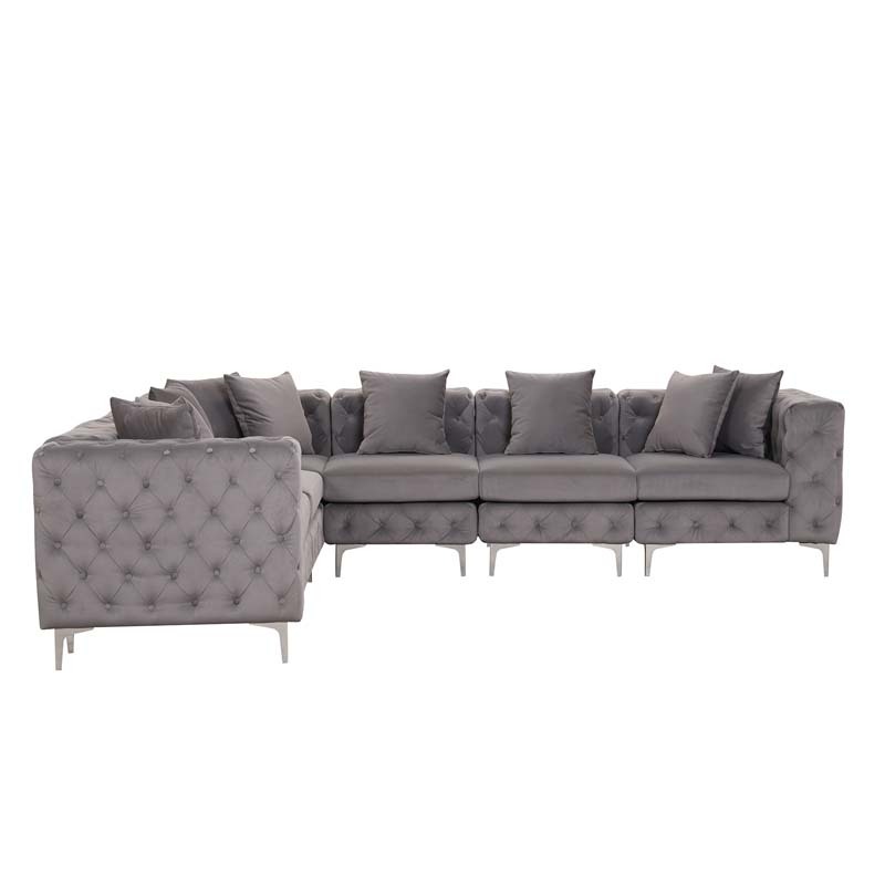 Modular Sectional Sofa L Shape Sofa with Reversible Chaise-Grey