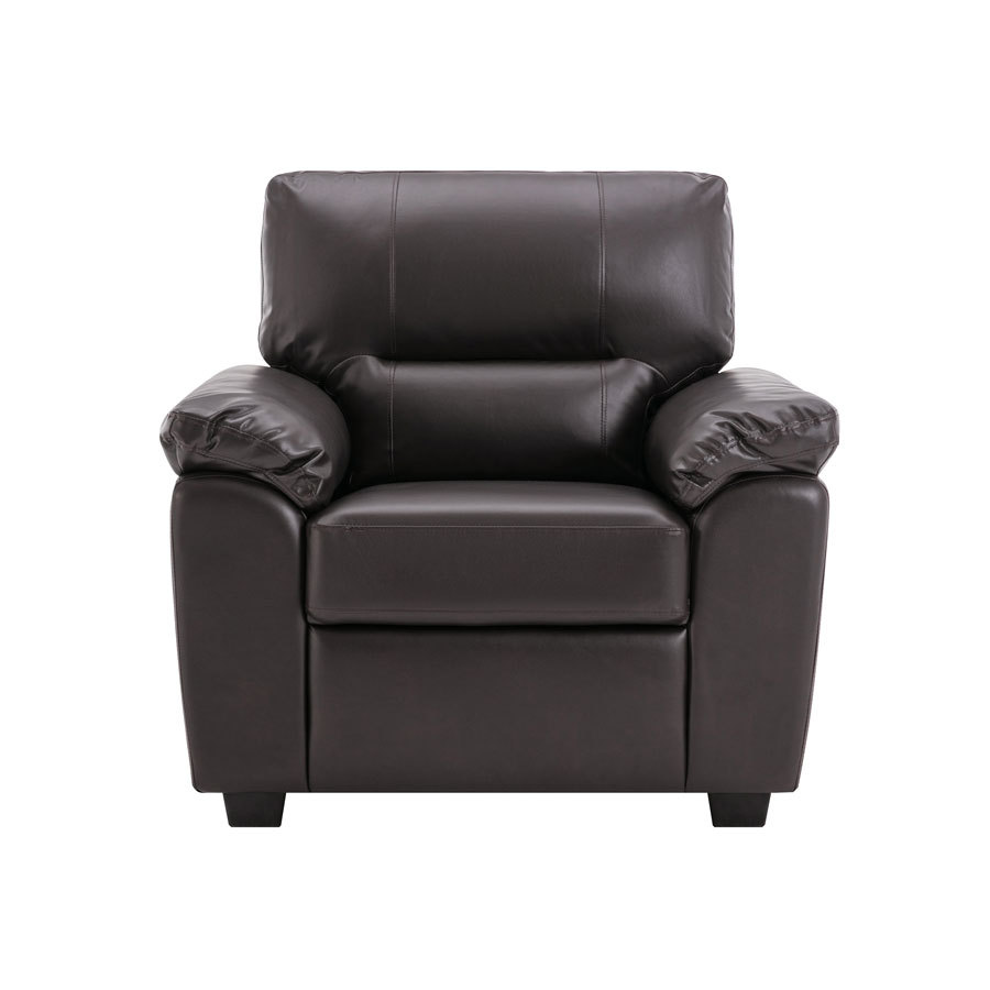 Garrin Series Chocolate Brown PU Leather Sofa Chair with Pillows