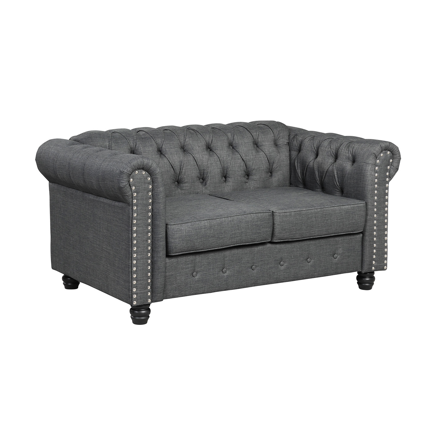 Chesterfield Furniture Sets Loveseat for Living Room - Grey