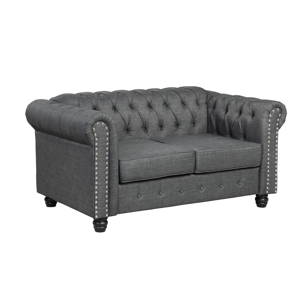 Chesterfield Furniture Sets Loveseat for Living Room - Grey