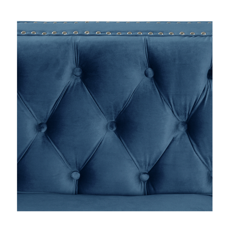Modern Sofa with Deep Dutch Velvet - Blue
