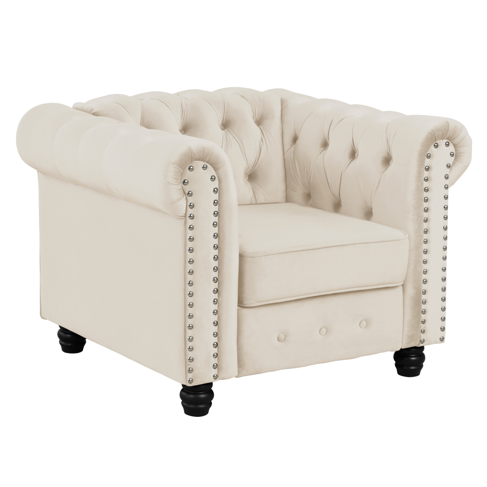 Chesterfield Furniture Sets 2 Pieces Velvet - Beige