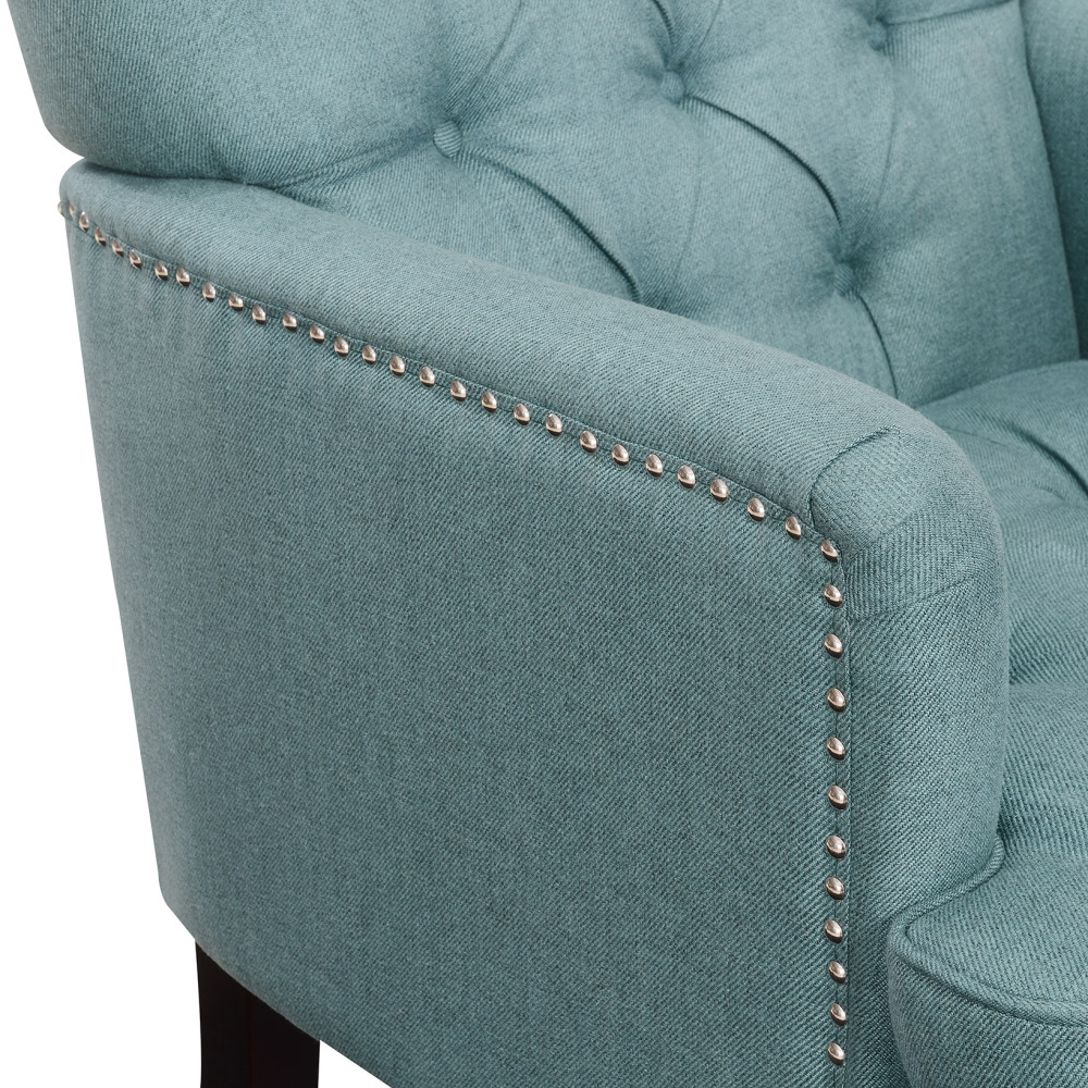 Linen Fabric Club Chair Green