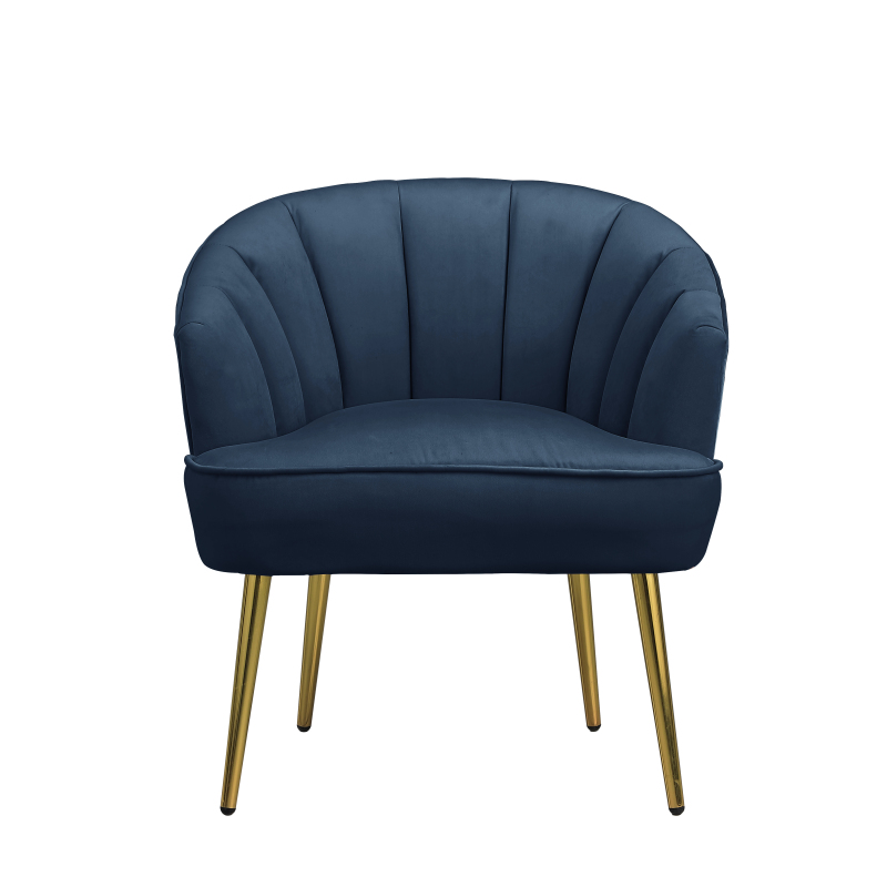 Accent Armchair Velvet Barrel Chair - Blue