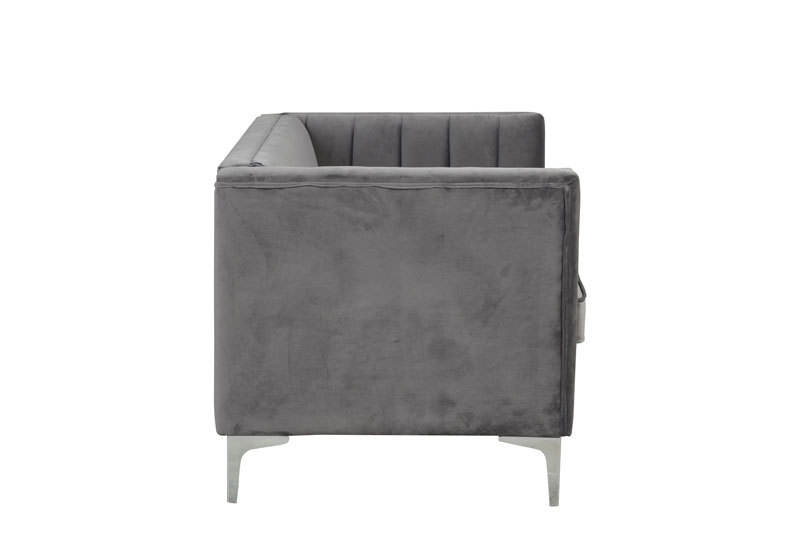 3 Pieces Modern Channel Tufted Velvet Living Room Sets
