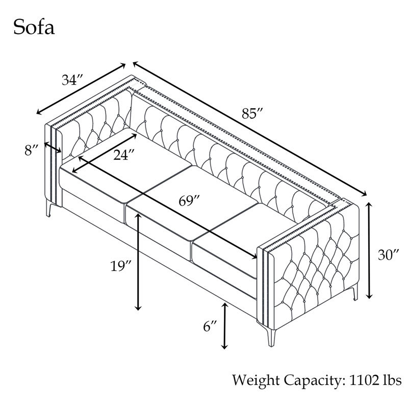Living Room Furniture Sets Couches Velvet - Beige