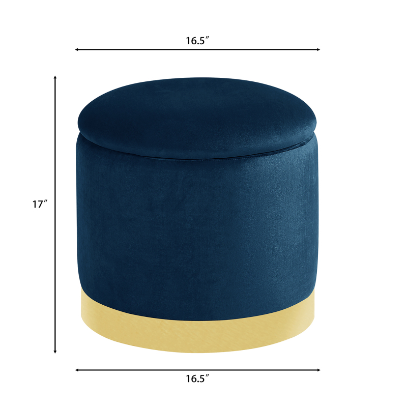 Velvet Ottoman with Storage Footrest for Entryway, Bedroom