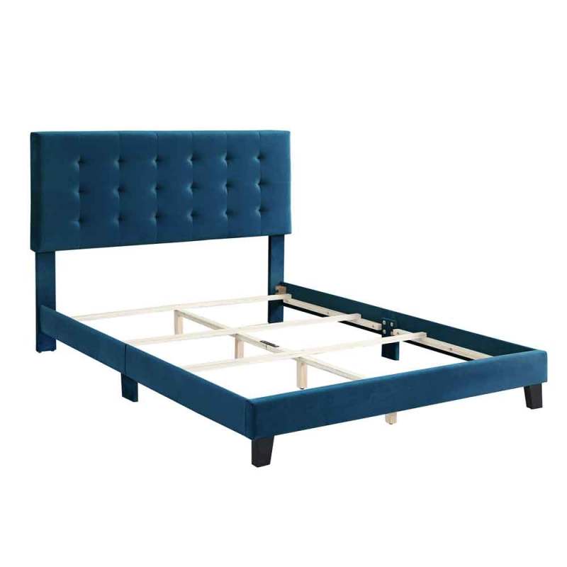 Velvet Bed Frame Box Spring Needed -Queen