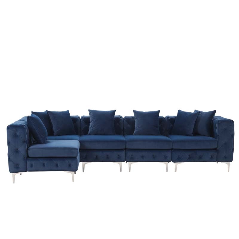 Modular Sectional Sofa L Shape Sofa with Reversible Chaise-Blue