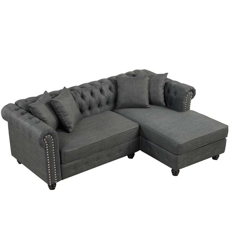 Linen Sectional sofa in Grey