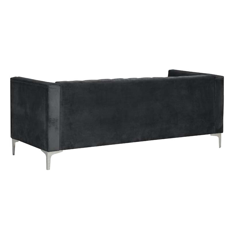 2 Pieces Modern Channel Tufted Velvet Loveseat and Sofa Set