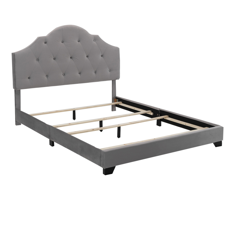 Velvet Bed Frame Box Spring Needed -Queen