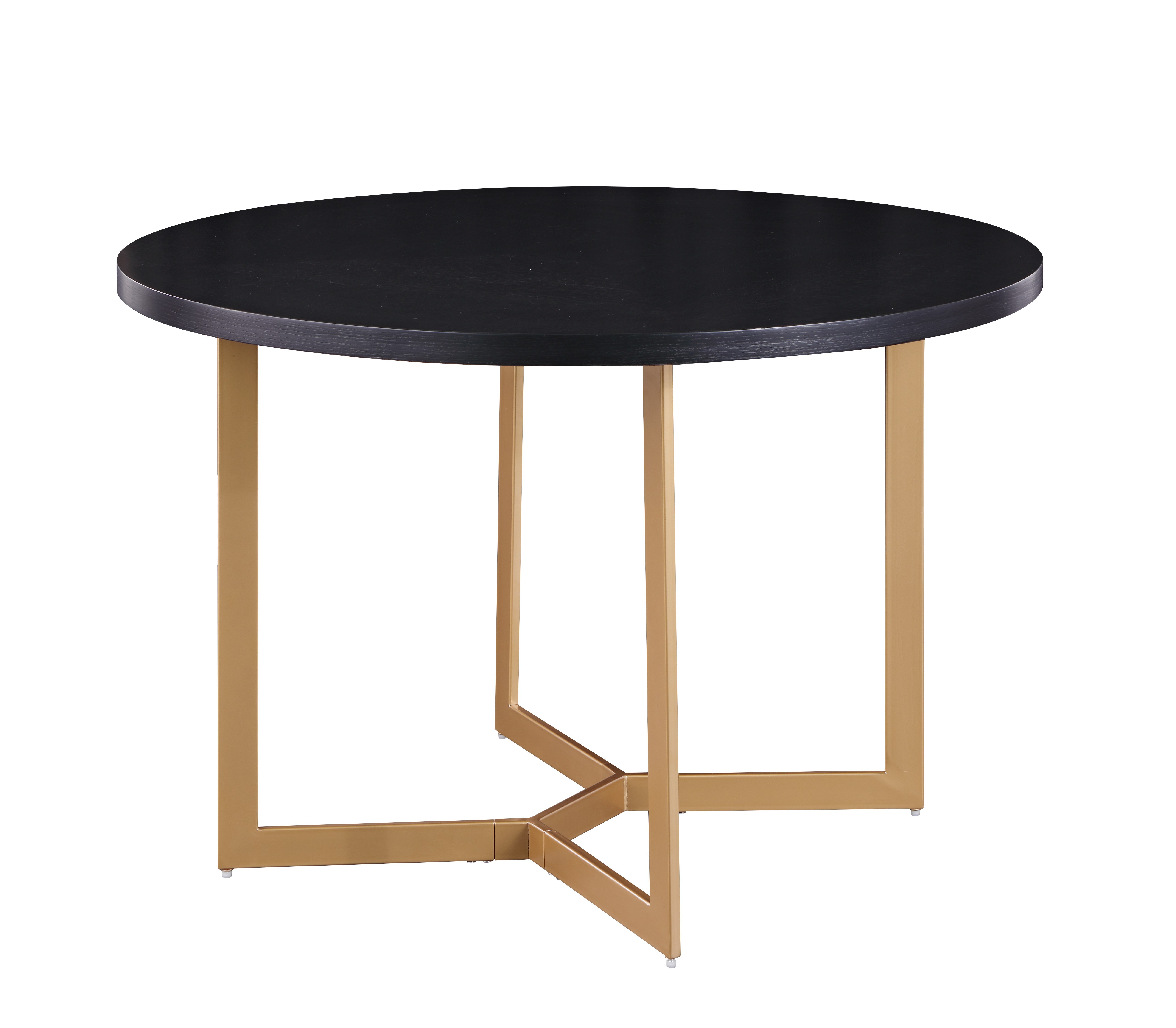 Round Dining Table Set for 4 Velvet Upholstered Chair