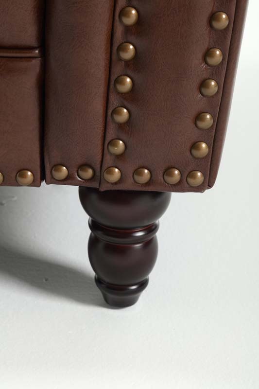 Chesterfield Leather Sofa Set Tufing Button Design