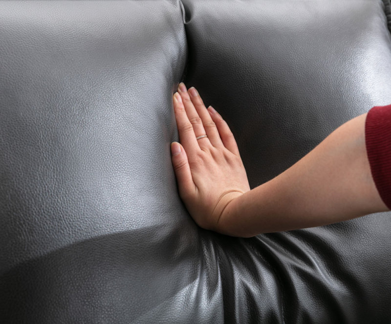 Leather Three Piece Sofa & Matching Footrest