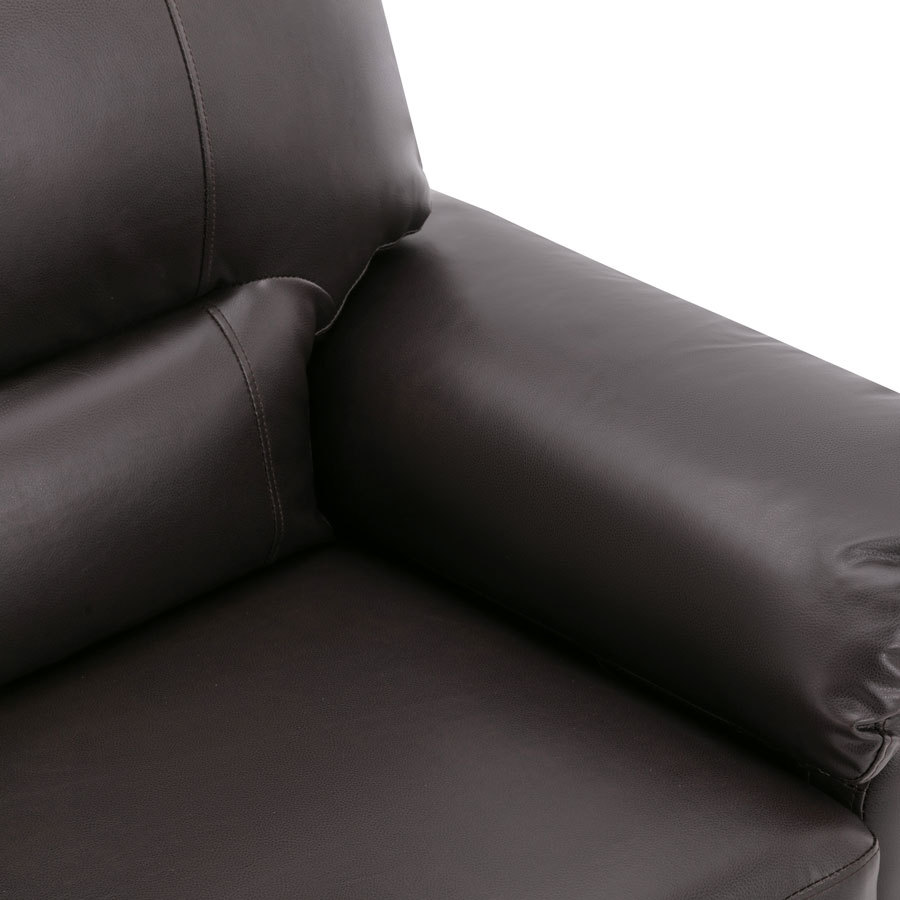 Garrin Series Chocolate Brown PU Leather Sofa Chair with Pillows