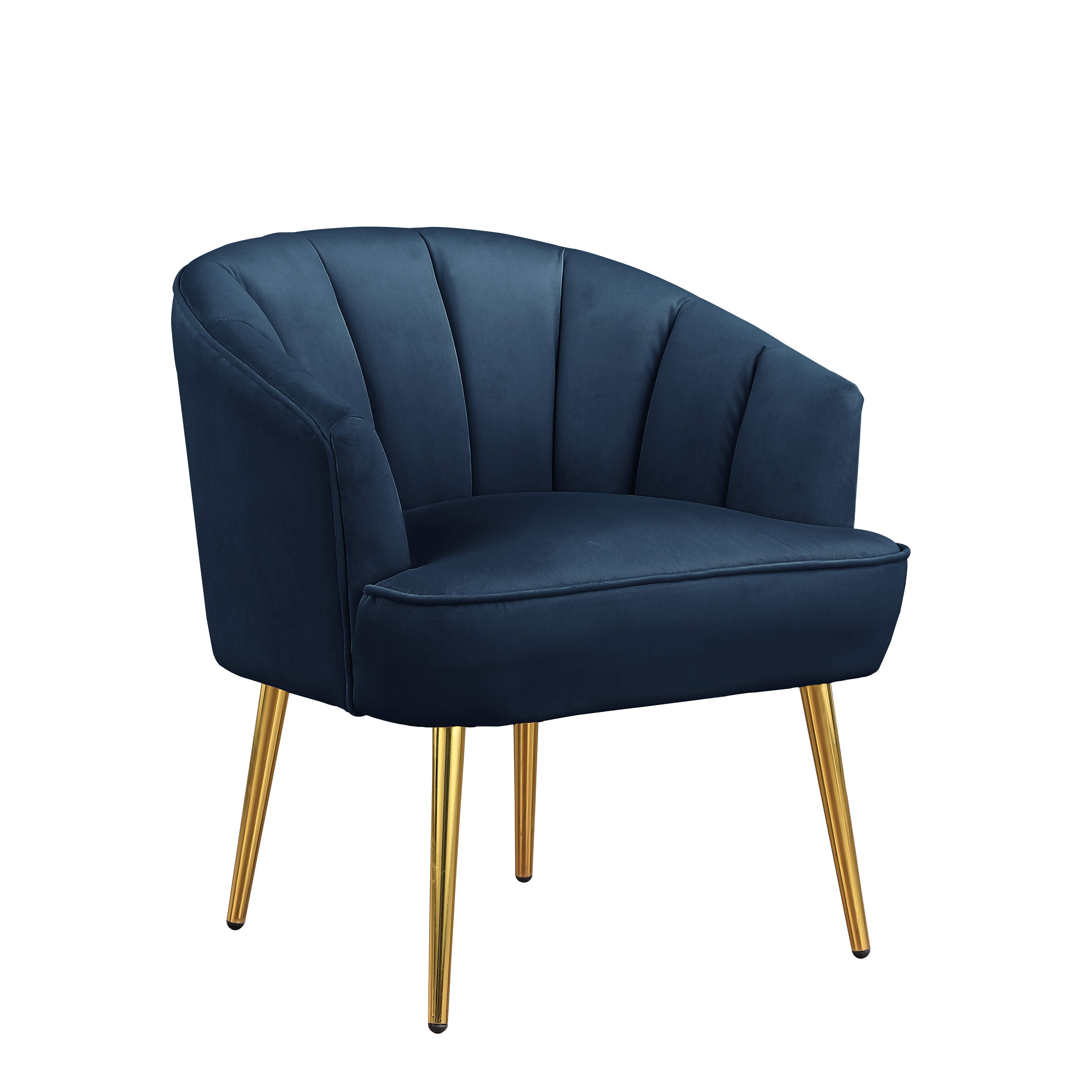 Accent Armchair Velvet Barrel Chair - Blue