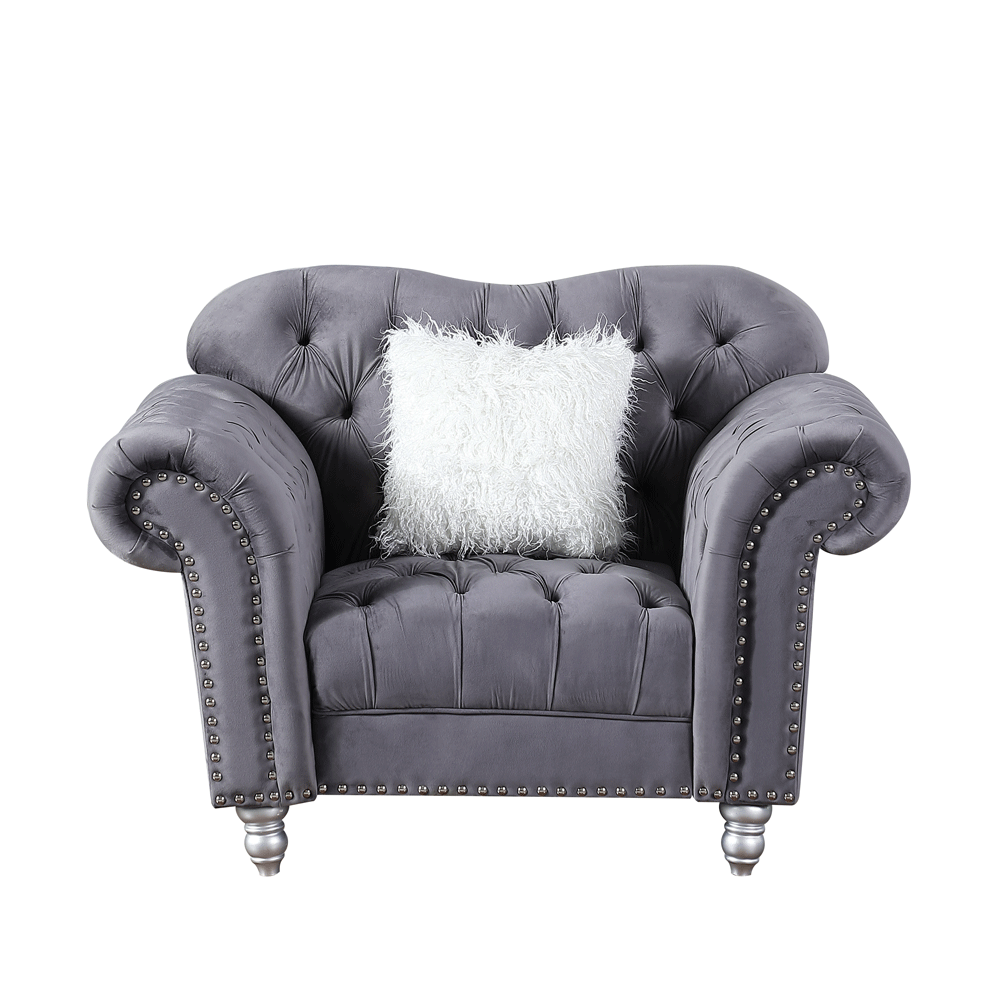 Luxury Classic America Chesterfield Tufted Camel Back in Gray
