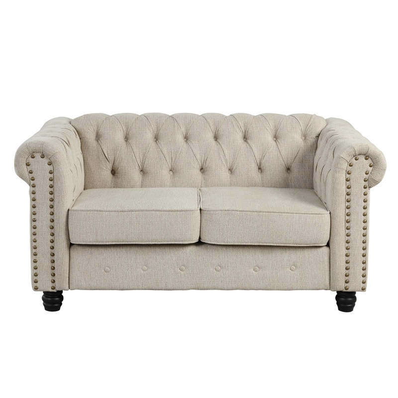 Chesterfield Furniture Sets - Fabric, Beige