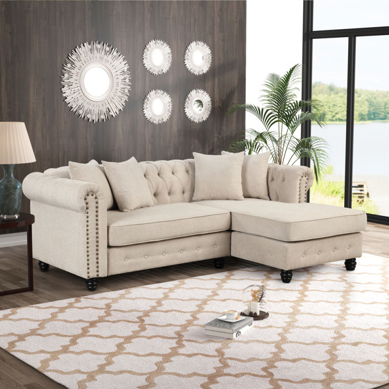 Linen Sectional sofa in Beige