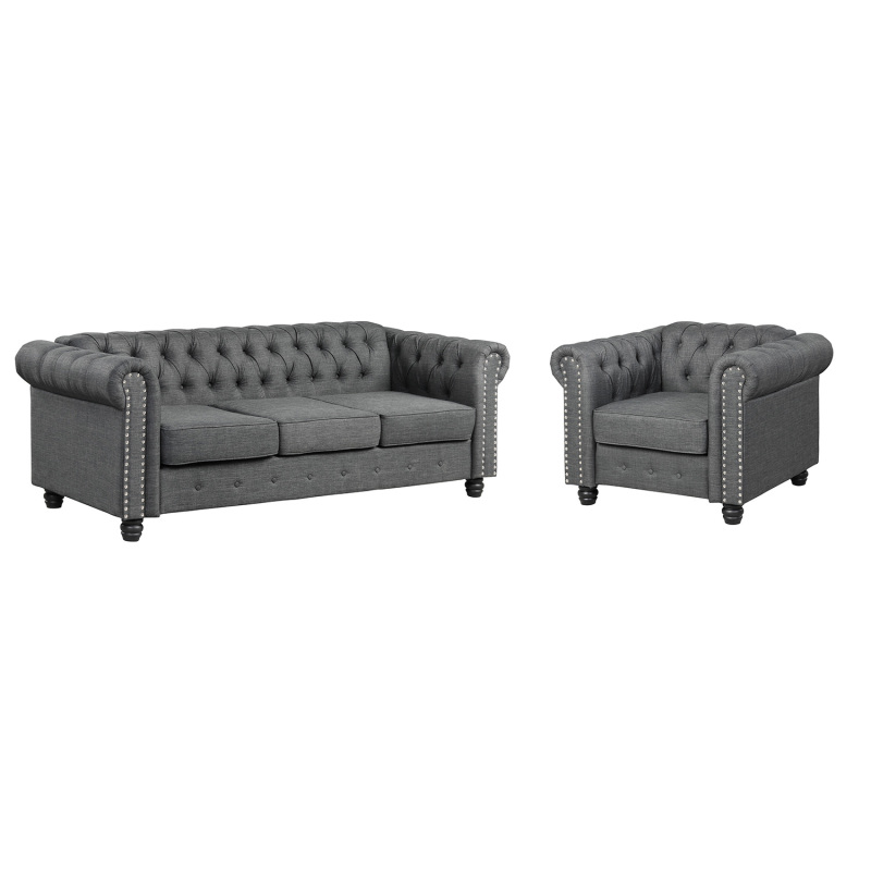 Chesterfield Furniture Sets 2 Pieces - Grey