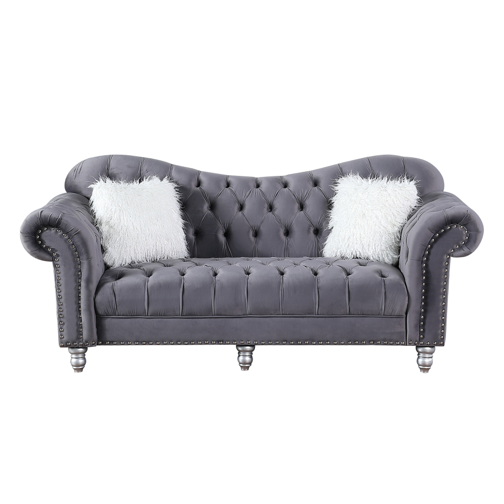Luxury Classic America Chesterfield Tufted Camel Back - Grey