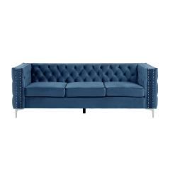 Modern Sofa with Deep Dutch Velvet - Blue