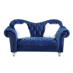 Luxury Classic America Chesterfield Sofa Seat Loveseat Tufted Camel Back - Blue