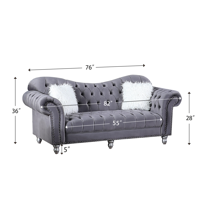 Luxury Classic America Chesterfield Tufted Camel Back - Grey