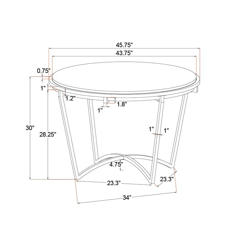 Dining Table Modern Design Metal Frame 4seat/6seat