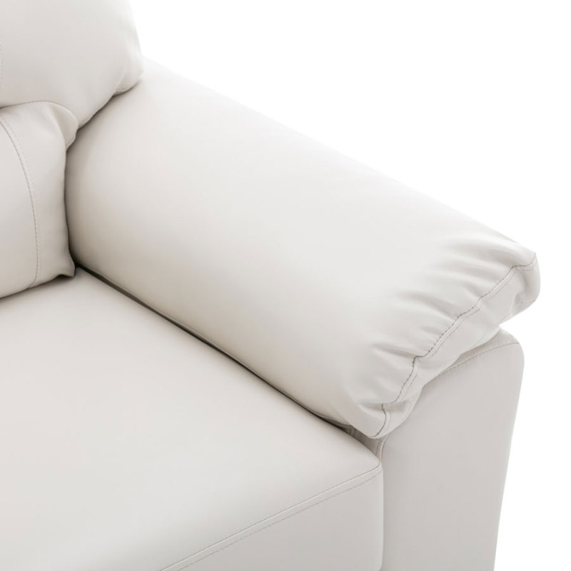 Garrin Series White PU Leather Sofa Chair with Pillows