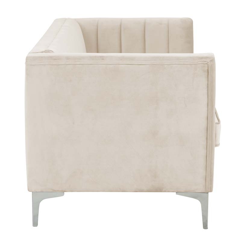 3 Pieces Modern Channel Tufted Velvet Living Room Sets