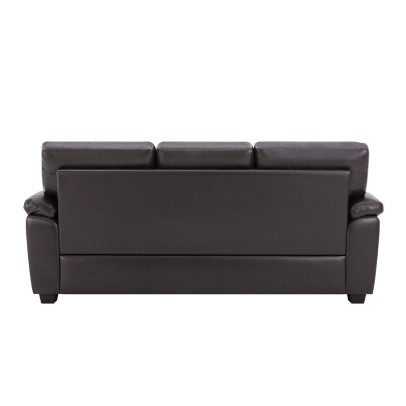 Sofa Collection 3 Pieces  Flared Arm PU Leather Mid-Century Modern Upholstered Sofa