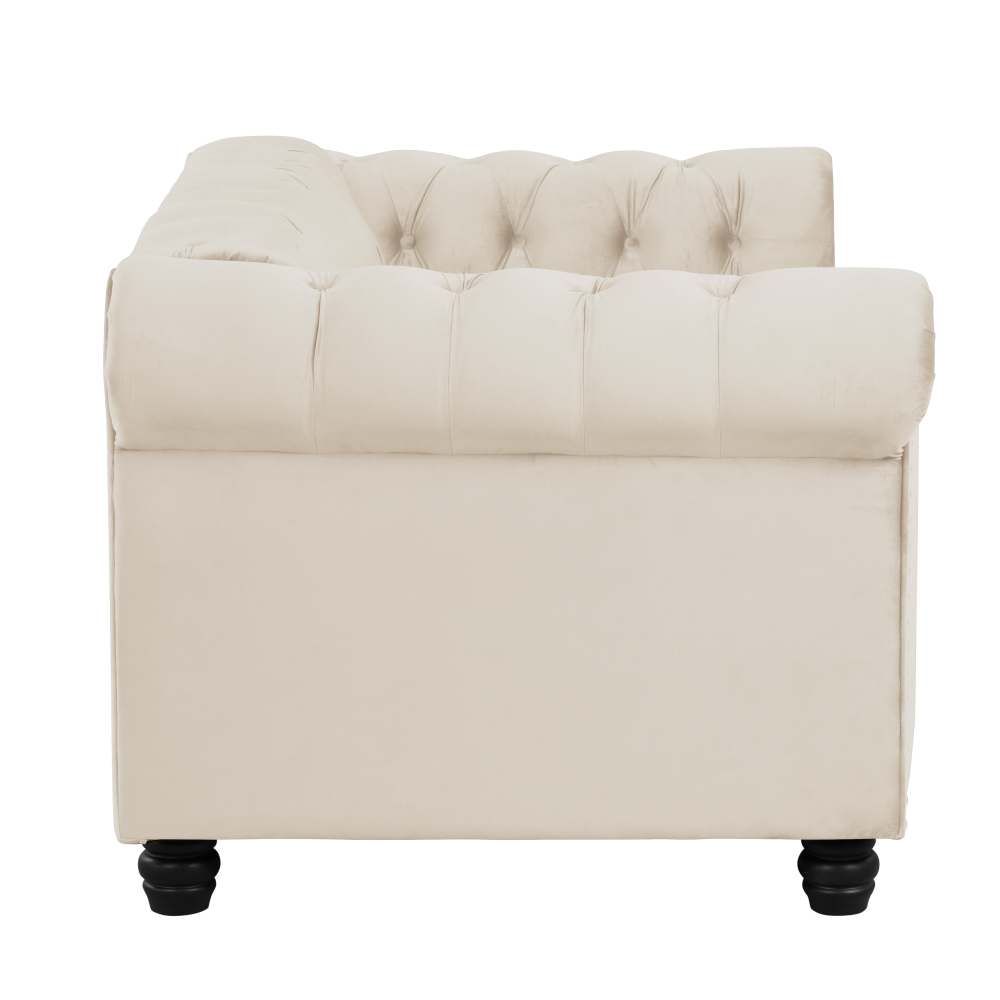 Couches Loveseat for Living Room Furniture Sets Velvet - Beige