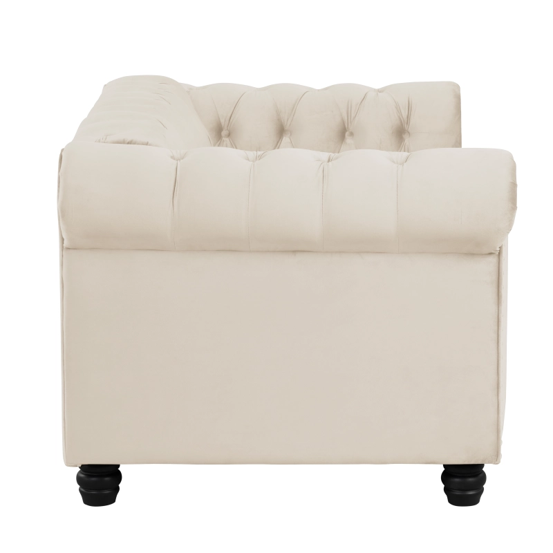 Couches Loveseat for Living Room Furniture Sets Velvet - Beige