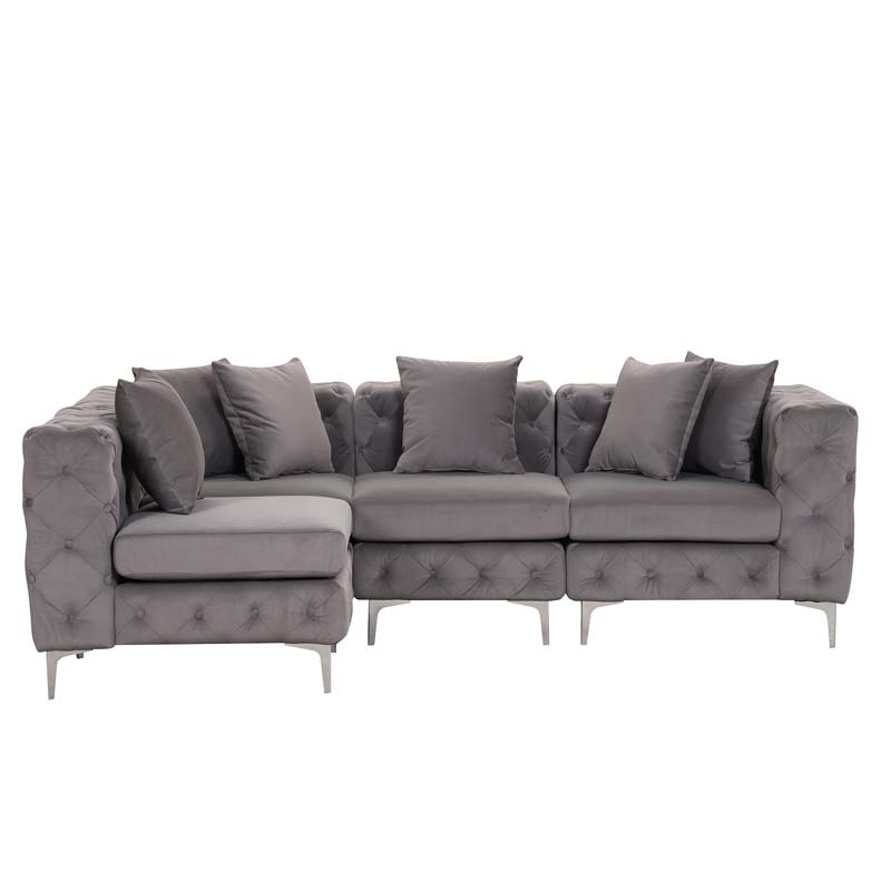 Modular Sectional Sofa L Shape Sofa with Reversible Chaise-Grey