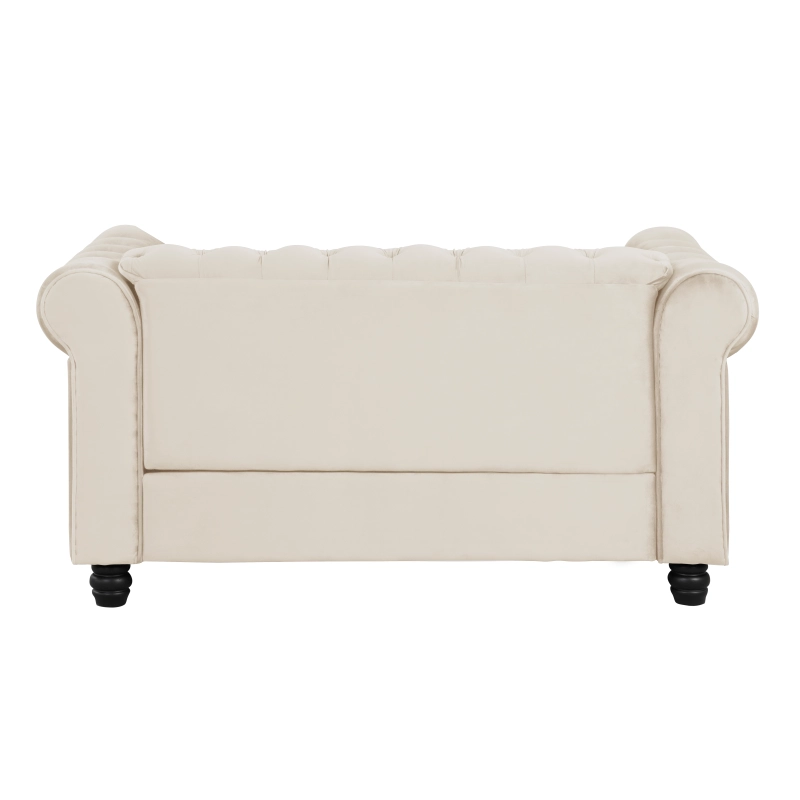 Couches Loveseat for Living Room Furniture Sets Velvet - Beige