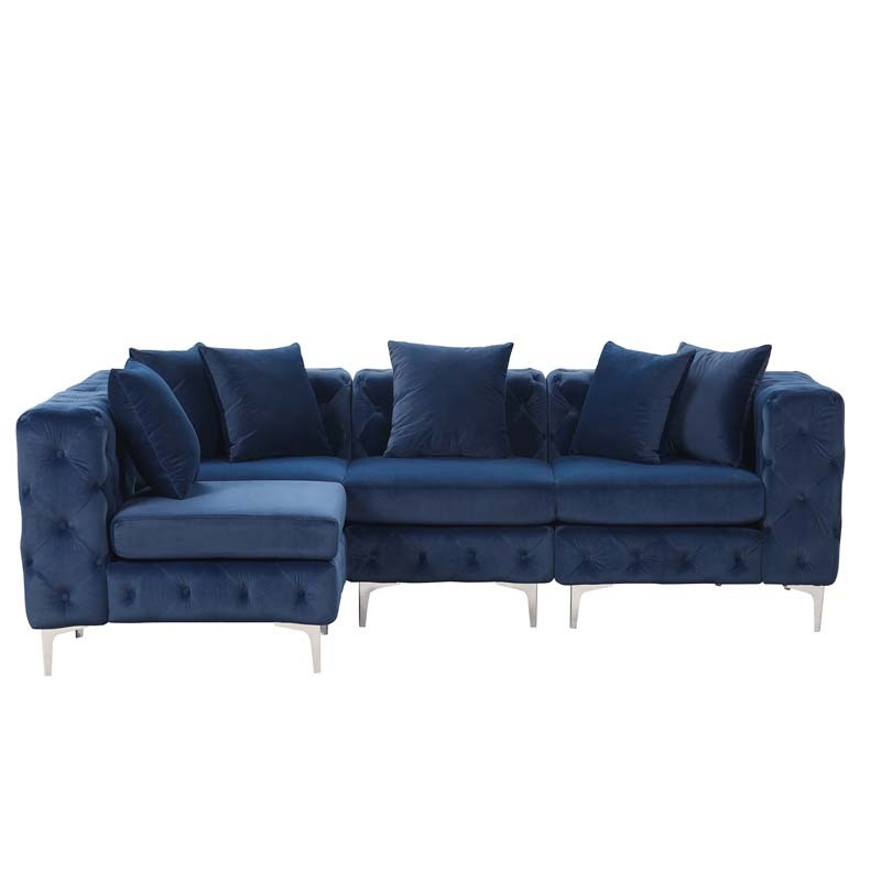Modular Sectional Sofa L Shape Sofa with Reversible Chaise-Blue