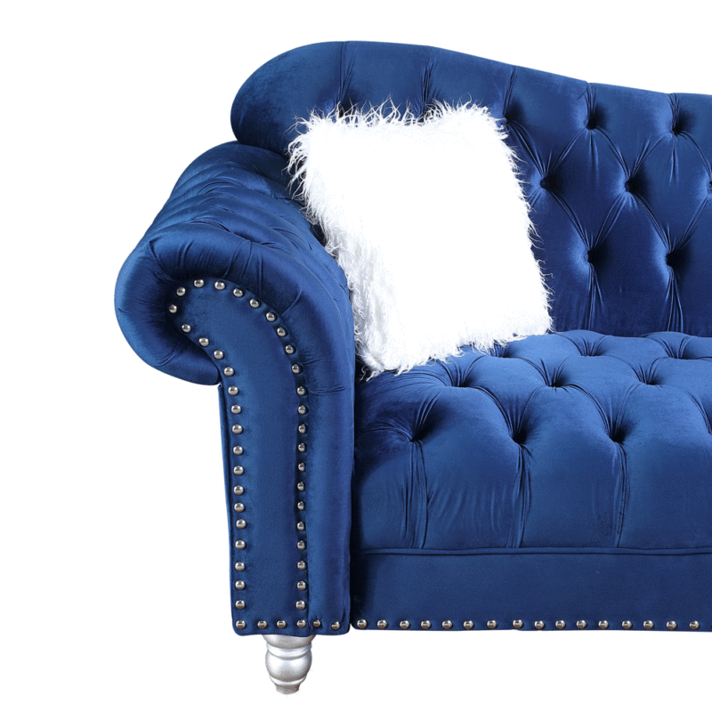 Luxury Classic America Chesterfield Tufted Camel Back in Blue