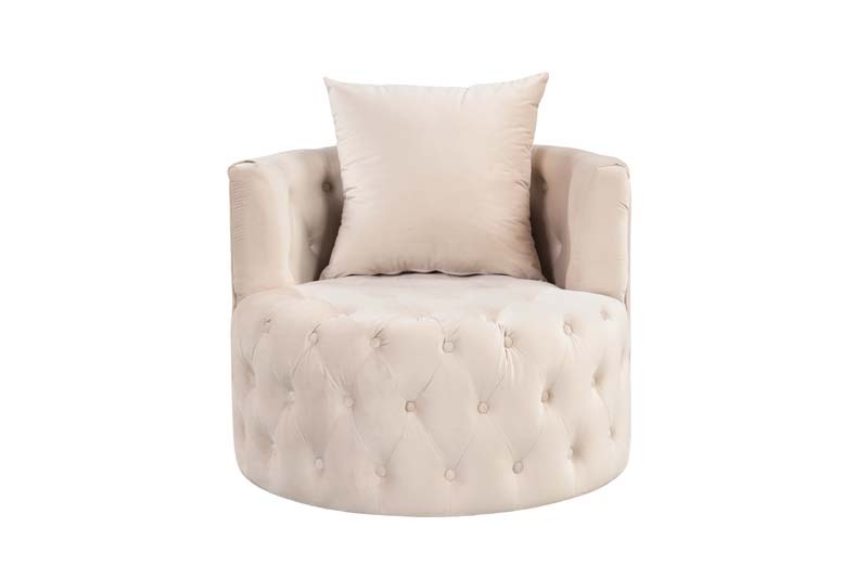 Luxurious and Unique Velvet Chair with Tufted Cushion