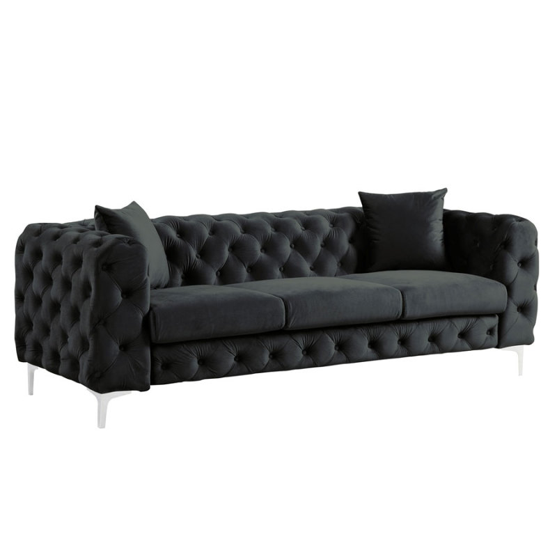 Contemporary Sofa  with Deep Button Tufting Dutch Velvet