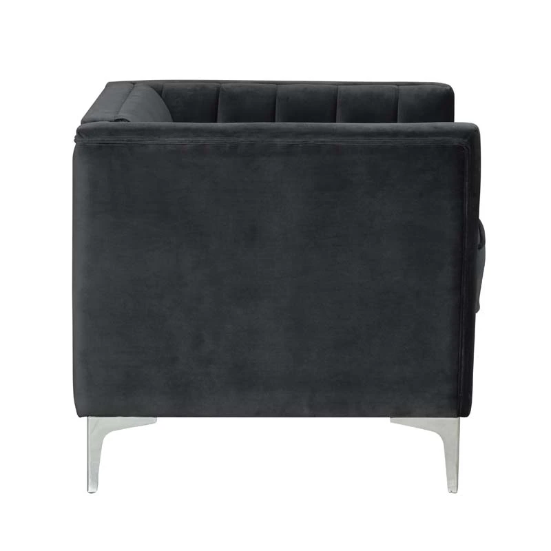 Modern Channel Tufted Velvet  Chair and Loveseat