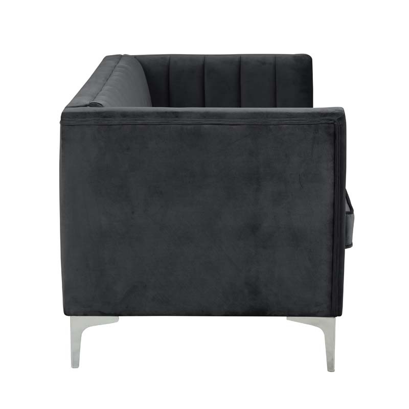 3 Pieces Modern Channel Tufted Velvet Living Room Sets