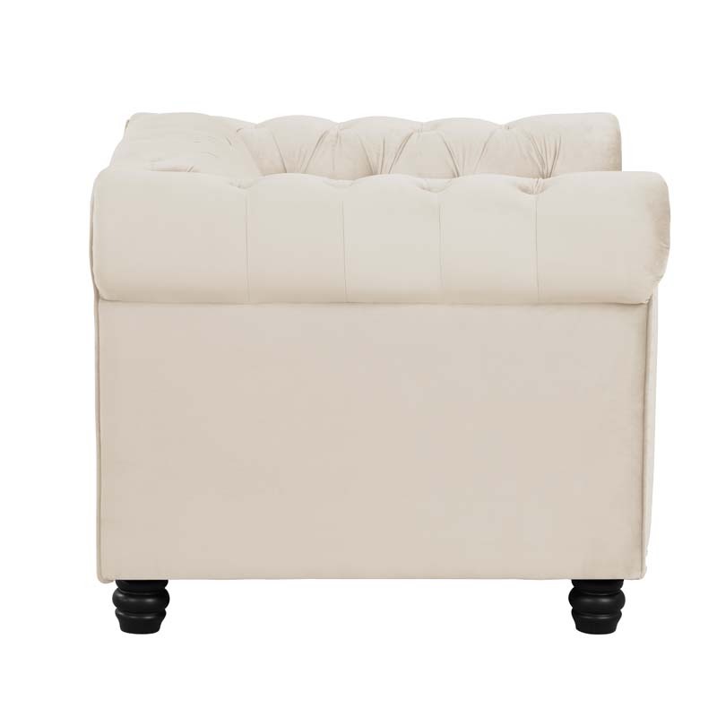 Chesterfield Furniture Chair and Sofa Sets 2 Pieces Velvet - Beige