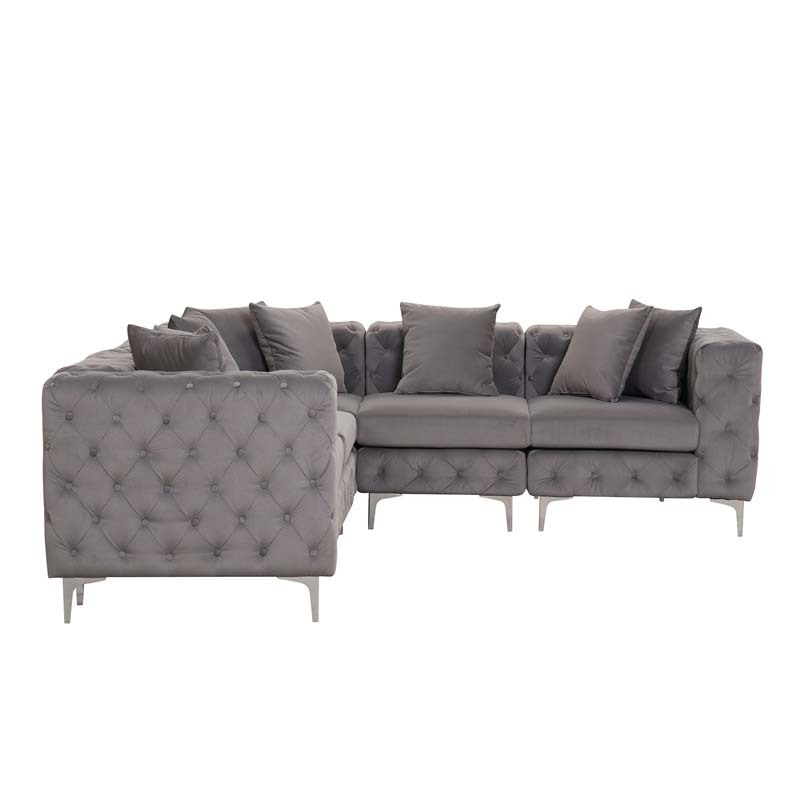 Modular Sectional Sofa L Shape Sofa with Reversible Chaise-Grey