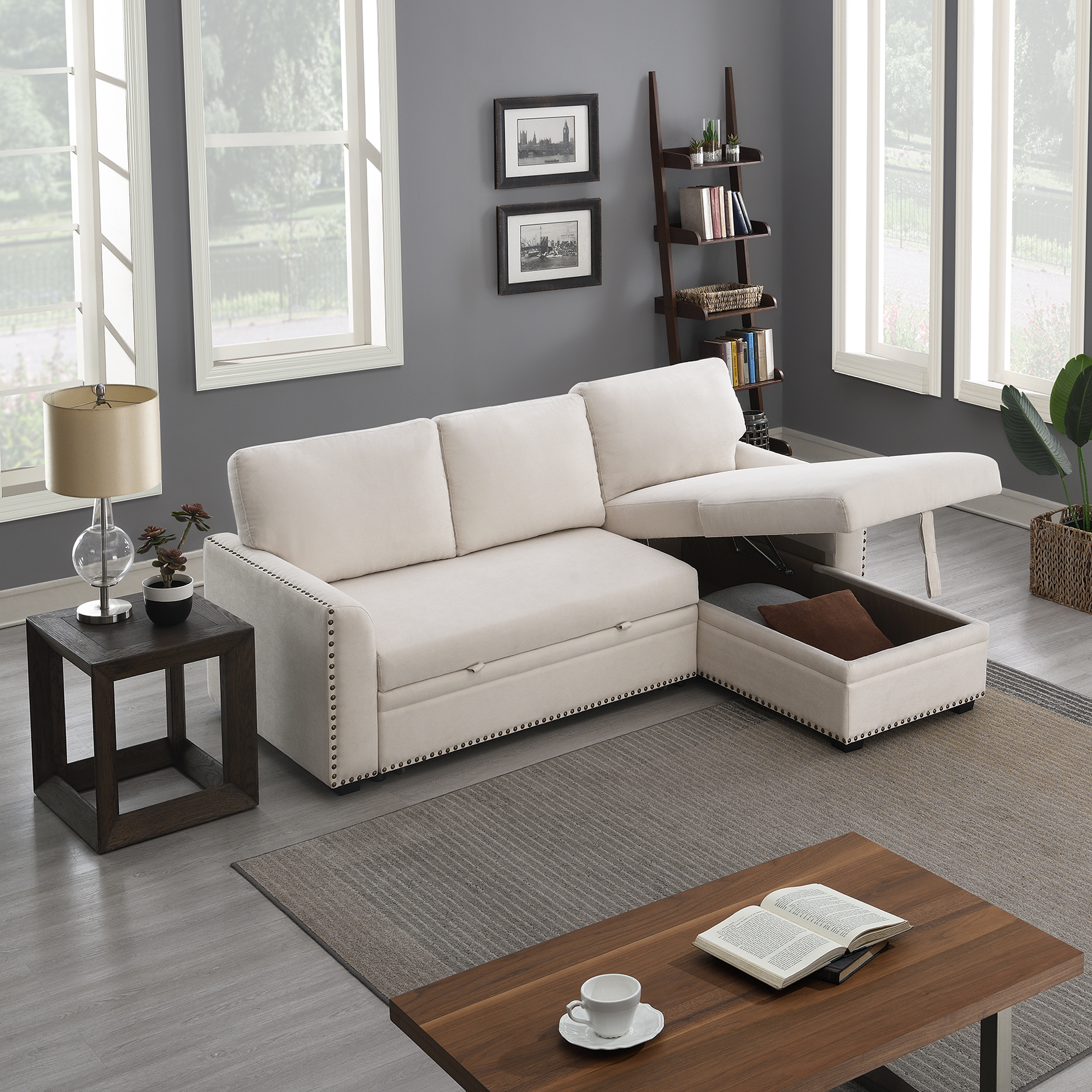 Amaya fabric deals sleeper sofa sectional